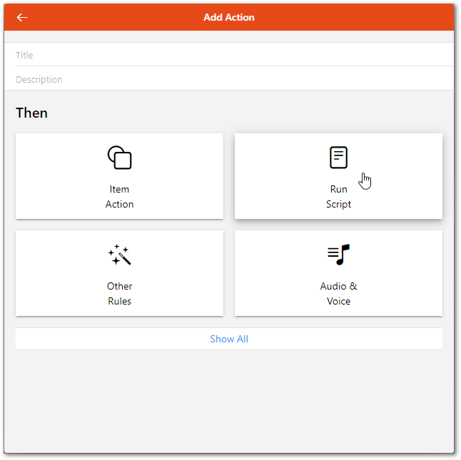 openHAB DSL Rules through UI - Add Action